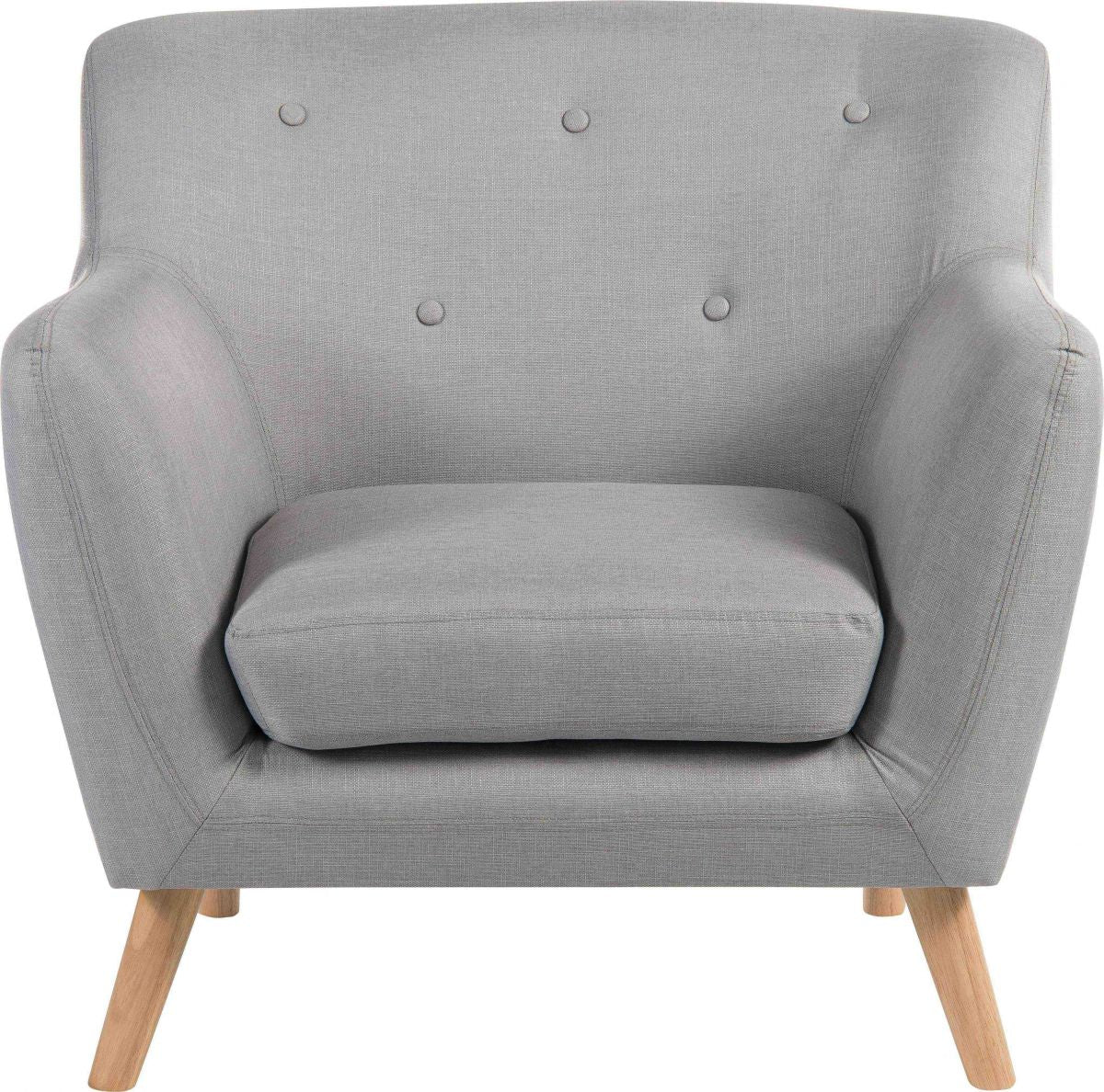 Classy Grey Fabric Sofa with Wooden Legs - One, Two or Three Seat Available - SKANDI